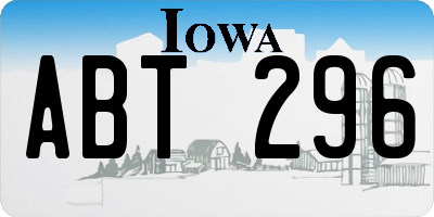 IA license plate ABT296