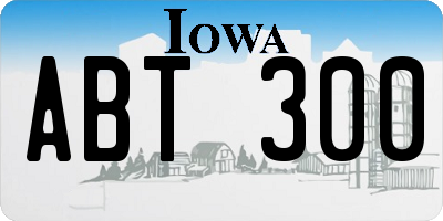 IA license plate ABT300