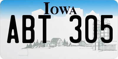 IA license plate ABT305