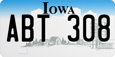 IA license plate ABT308