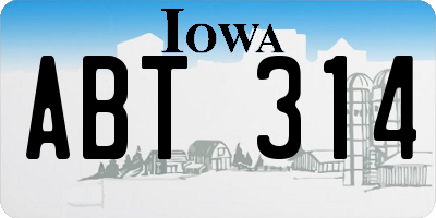 IA license plate ABT314
