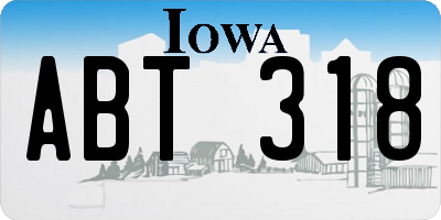 IA license plate ABT318
