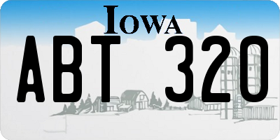 IA license plate ABT320