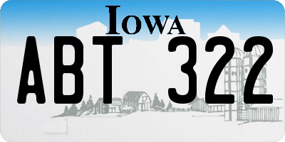 IA license plate ABT322