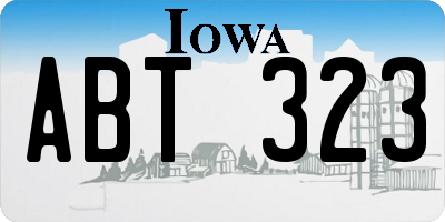 IA license plate ABT323
