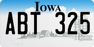 IA license plate ABT325