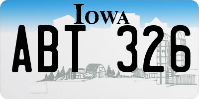 IA license plate ABT326