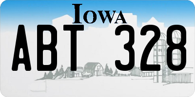 IA license plate ABT328