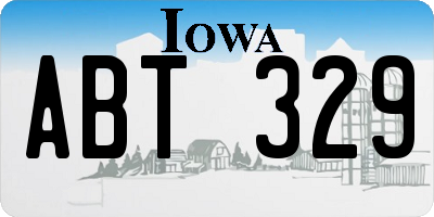 IA license plate ABT329
