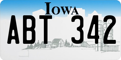 IA license plate ABT342