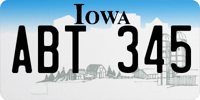 IA license plate ABT345