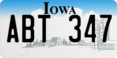 IA license plate ABT347