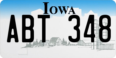 IA license plate ABT348