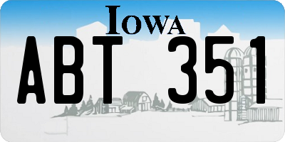IA license plate ABT351