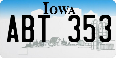 IA license plate ABT353