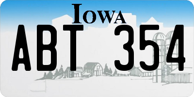 IA license plate ABT354