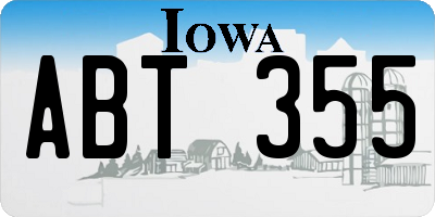 IA license plate ABT355