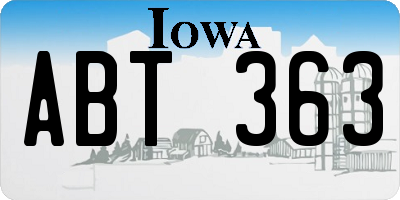 IA license plate ABT363