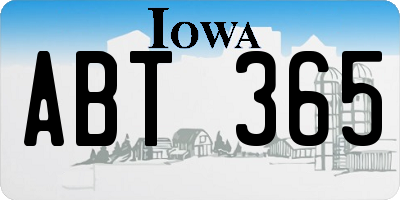 IA license plate ABT365