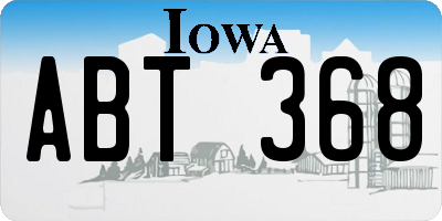 IA license plate ABT368