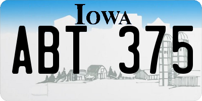 IA license plate ABT375