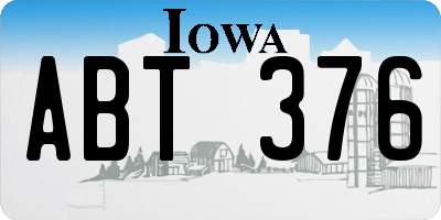 IA license plate ABT376