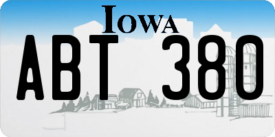 IA license plate ABT380