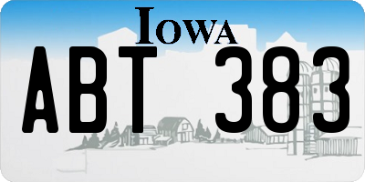 IA license plate ABT383