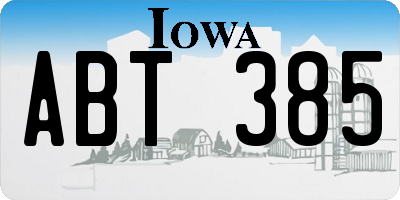 IA license plate ABT385