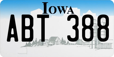 IA license plate ABT388