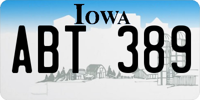 IA license plate ABT389