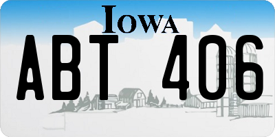 IA license plate ABT406