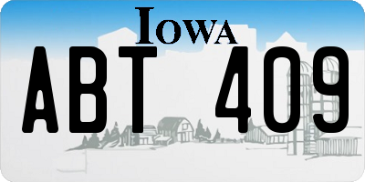 IA license plate ABT409