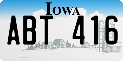 IA license plate ABT416