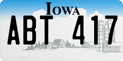 IA license plate ABT417