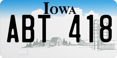 IA license plate ABT418