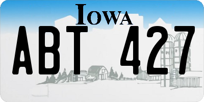 IA license plate ABT427