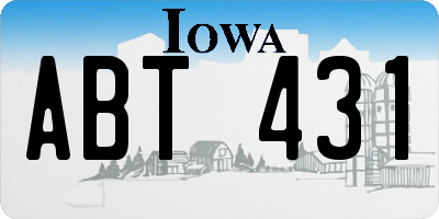 IA license plate ABT431
