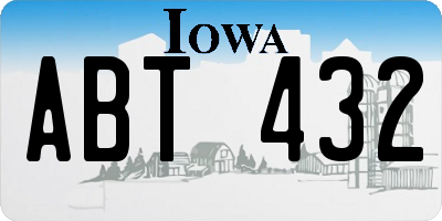 IA license plate ABT432