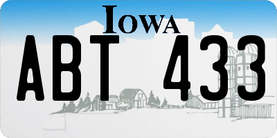IA license plate ABT433