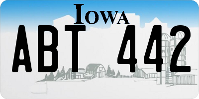 IA license plate ABT442