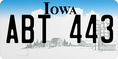 IA license plate ABT443