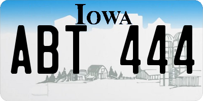 IA license plate ABT444