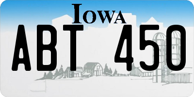 IA license plate ABT450