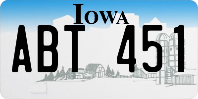 IA license plate ABT451