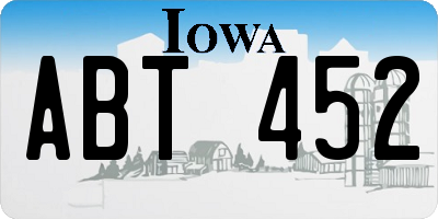 IA license plate ABT452