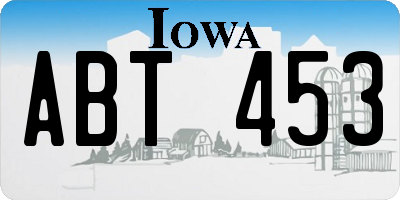 IA license plate ABT453