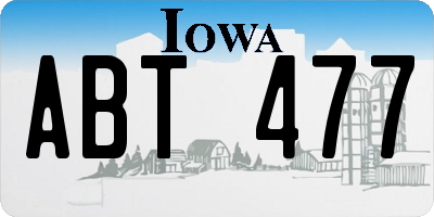 IA license plate ABT477
