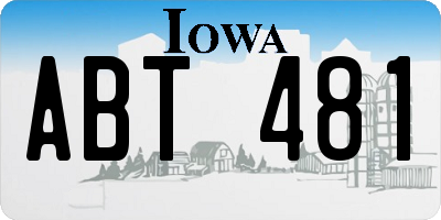 IA license plate ABT481