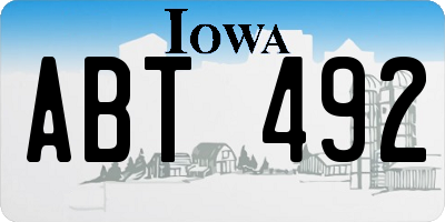 IA license plate ABT492